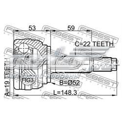 Przegub homokinetyczny przedni zewnętrzny General Motors 96348783 cena, od 36,88 USD