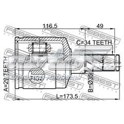 1111-ESP Febest przegub homokinetyczny przedni wewnętrzny