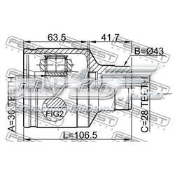 Przegub homokinetyczny wewnętrzny przedni prawy Mazda 626 5 GF