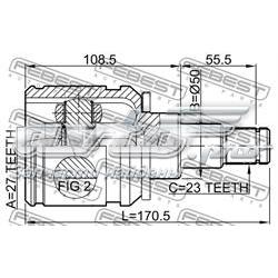 Przegub homokinetyczny wewnętrzny przedni lewy Lexus RX U3