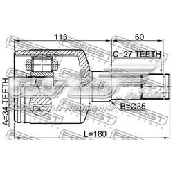 Przegub homokinetyczny wewnętrzny przedni lewy Chevrolet Epica II sedana (V250) (2006 - 2011) cena, od 40,19 USD