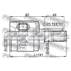 Przegub homokinetyczny przedni wewnętrzny 4950529G00 Hyundai/Kia