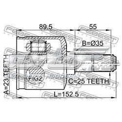 Przegub homokinetyczny przedni wewnętrzny Hyundai Lantra 2
