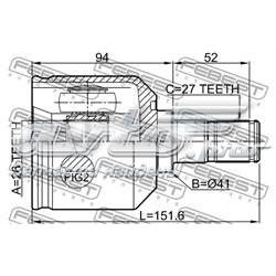 4950526E00 Hyundai/Kia Przegub homokinetyczny wewnętrzny przedni lewy