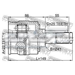Przegub homokinetyczny wewnętrzny przedni lewy Febest 1211SOL2WD cena, od 42,91 USD