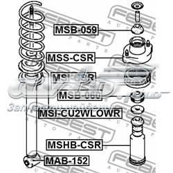 Silentblock amortyzatora tylnego Mitsubishi Outlander CWW