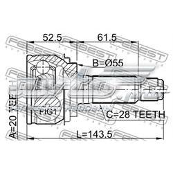 Przegub homokinetyczny zewnętrzny tylny Honda 42330SXSA01 cena, od 54,78 USD