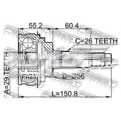 Przegub homokinetyczny przedni zewnętrzny Toyota Matrix hatchback (ZZE132, 133, 134) (2002 - 2008) cena, od 38,97 USD