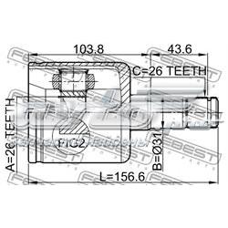 Przegub homokinetyczny wewnętrzny przedni lewy Volvo XC70 SZ, LZ