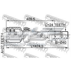 Do koszyka 4303033041 Toyota Przegub homokinetyczny wewnętrzny przedni prawy