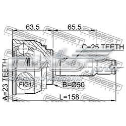 0410005 Febest przegub homokinetyczny przedni zewnętrzny