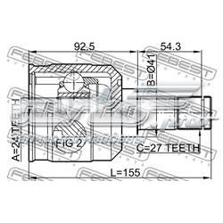 Przegub homokinetyczny przedni wewnętrzny Mitsubishi MN171196 cena, od 50,20 USD