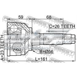 Przegub homokinetyczny przedni zewnętrzny Mazda MPV 2 LW