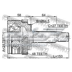 Przegub homokinetyczny przedni zewnętrzny Febest 1210IX35A48 cena, od 45,78 USD