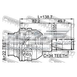 1111-T200 Febest przegub homokinetyczny przedni wewnętrzny