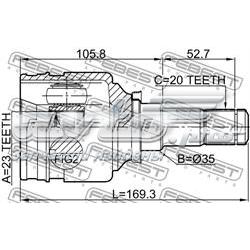Przegub homokinetyczny przedni wewnętrzny Toyota 4304047020 cena, od 52,77 USD