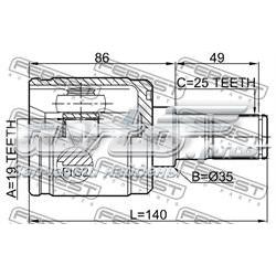 Przegub homokinetyczny przedni wewnętrzny Hyundai/Kia 495051CA00 cena, od 40,61 USD