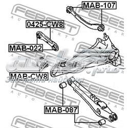 Silentblock tylnego wahacza podłużnego przedni Peugeot/Citroen 1609911780