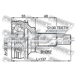 Przegub homokinetyczny przedni zewnętrzny Lexus GS S19