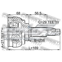 0210-027 Febest przegub homokinetyczny przedni zewnętrzny
