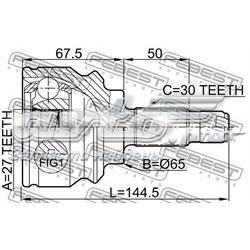 36789 GKN-Spidan Przegub homokinetyczny przedni zewnętrzny