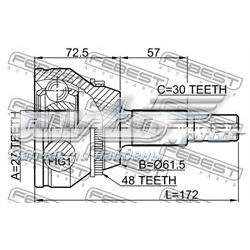 Przegub homokinetyczny przedni zewnętrzny Toyota Sienna minivan (L2) (2003 - 2009) cena, od 76,38 USD