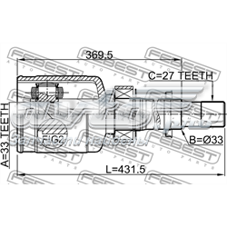 Przegub homokinetyczny wewnętrzny przedni prawy 39771JD22C Nissan/Infiniti