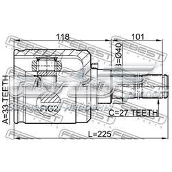 Przegub homokinetyczny wewnętrzny przedni lewy Febest 0211J1020GLH cena, od 55,10 USD