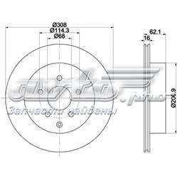 8DD355118811 HELLA tarcza hamulcowa tylna