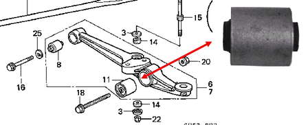 Silentblock przedniego wahacza dolnego Honda 51810SM4004 cena, od 10,33 USD
