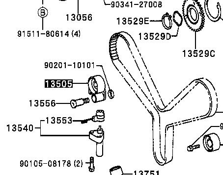 Rolka napinacza paska rozrządu 1350550030 Toyota