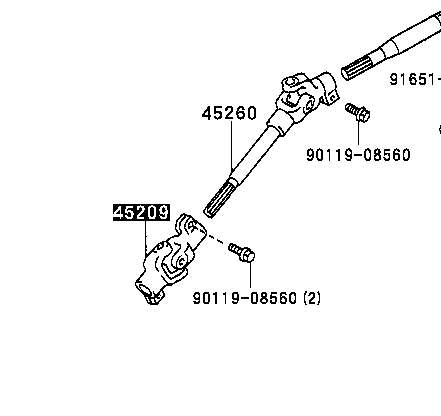 4520912080 Toyota Krzyżak układu kierowniczego