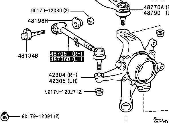 4870530070 Toyota Drążek poprzeczny zawieszenia tylnego