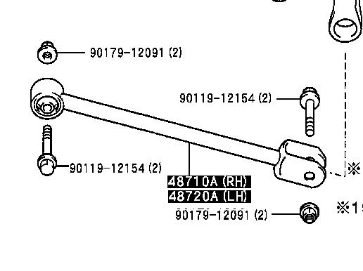 4871030190 Toyota Drążek podłużny zawieszenia tylnego