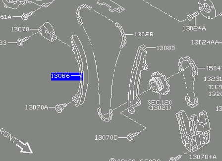 130916N200 Nissan/Infiniti Tłumik drgań łańcucha rozrządu, prawy