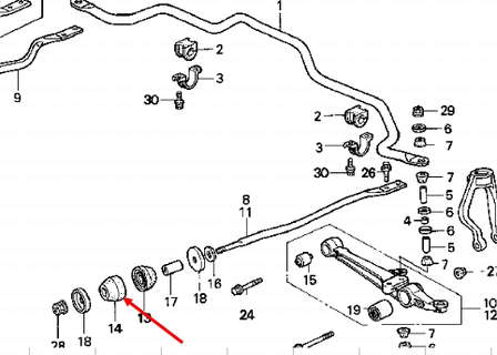 51391SM4013 Honda Tuleja przedniego drążka radialnego przednia