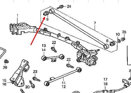 52362SF4003 Honda Silentblock drążka poprzecznego (zawieszenia tylnego)
