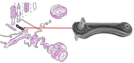 Wahacz  zawieszenia tylnego górny prawy Honda 52390SR3000 cena, od 17,87 USD