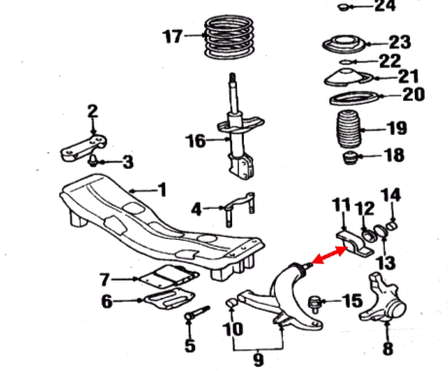 20201FA050 Subaru Silentblock przedniego wahacza dolnego