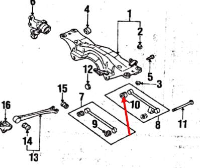 20251AA021 Subaru Silentblock wahacza poprzecznego tylnego wewnętrzny