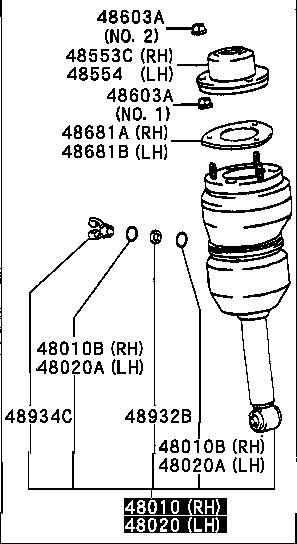 4801050110 Toyota Amortyzator przedni