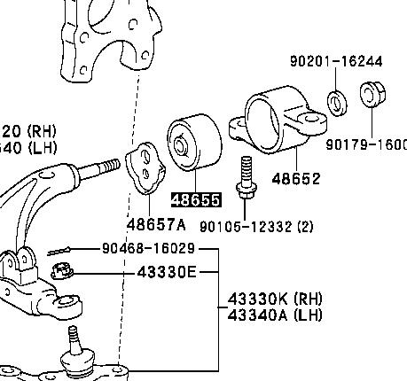Silentblock przedniego wahacza dolnego do Lexus LS  UCF30