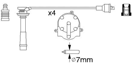 Zestaw przewodów wysokiego napięcia do Toyota Carina T17