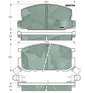 Klocki hamulcowe przednie tarczowe Toyota 0446512410 cena, od 25,84 USD