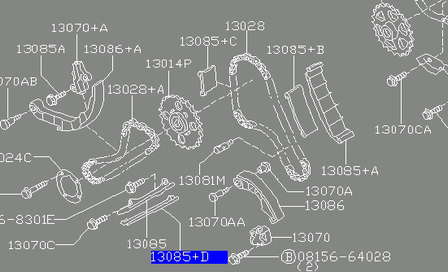130855M305 Nissan/Infiniti Tłumik drgań łańcucha rozrządu, prawy