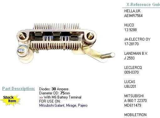 Mostek prostowniczy alternatora = Moster diodowy alternatora 71320468 Profit