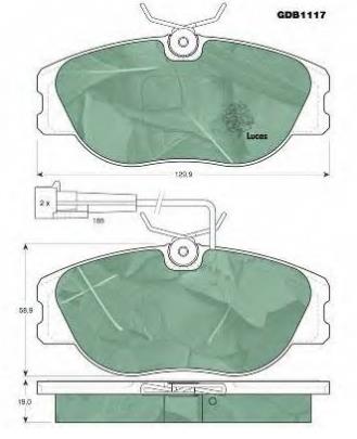 9946750 Fiat/Alfa/Lancia klocki hamulcowe przednie tarczowe