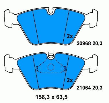 Klocki hamulcowe przednie tarczowe BMW 34111162535 cena, od 27,20 USD