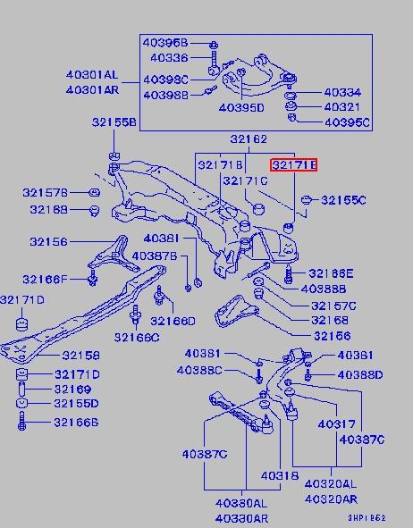 MR244103 Mitsubishi Tuleja (poduszka) przedniej belki