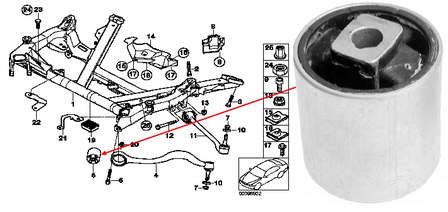 31129068753 BMW Silentblock przedniego wahacza górnego